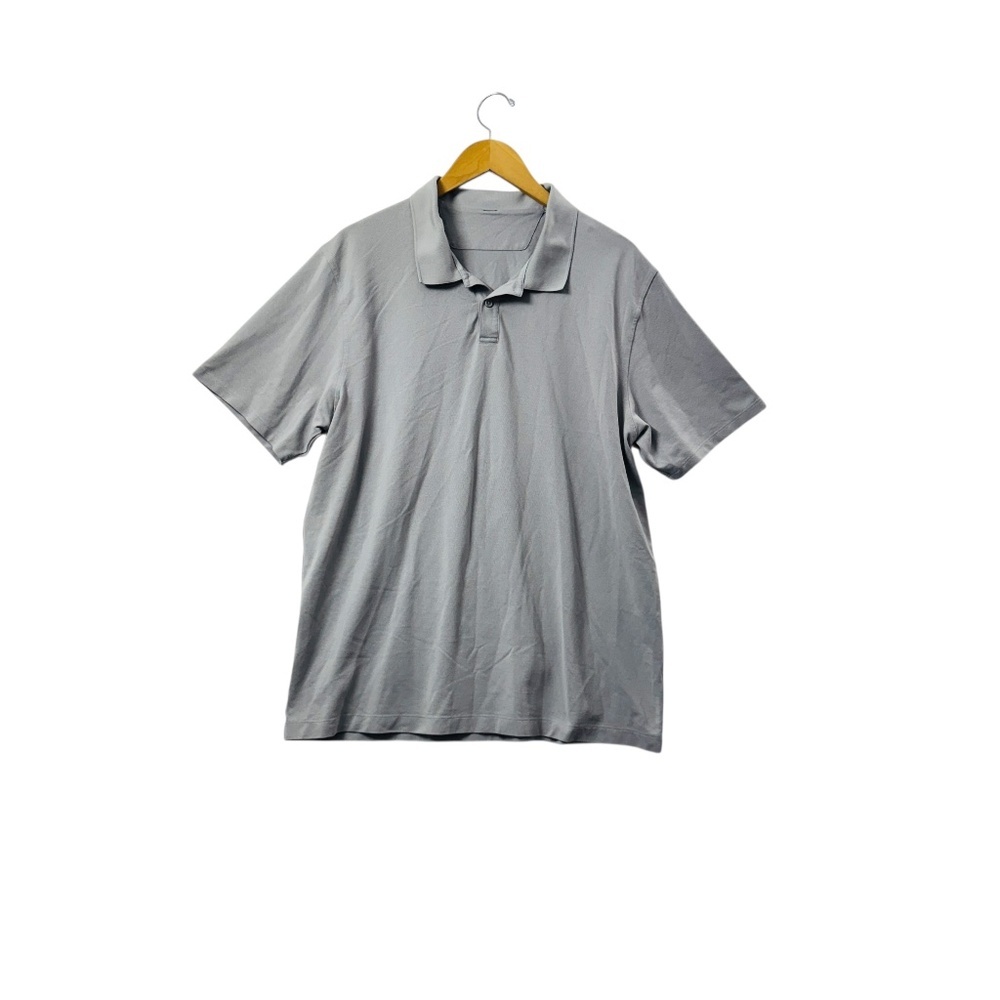 Lululemon Mens Polo Pique Short Sleeve Grey Athletic Performance Casual Sz XXL